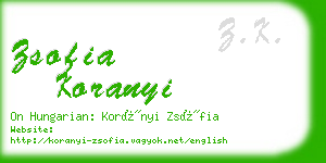 zsofia koranyi business card